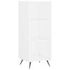 vidaXL Kaappi korkeakiilto valkoinen 34,5x32,5x180 cm tekninen puu