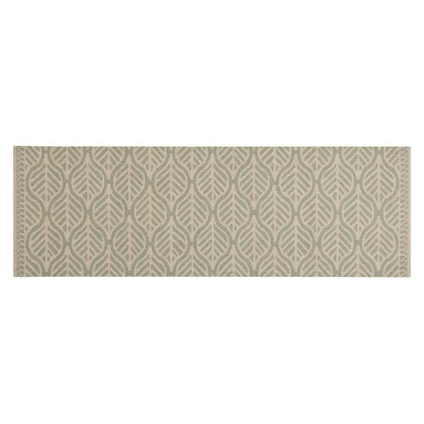 vidaXL Keittiön pestävä matto lehdet 60x180 cm sametti