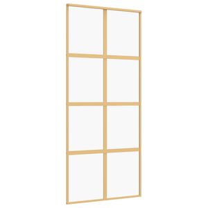 vidaXL Liukuovi kulta 90x205 cm kirkas ESG-lasi ja alumiini