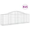 vidaXL Kaarevat kivikorit 15 kpl 200x30x60/80 cm galvanoitu rauta