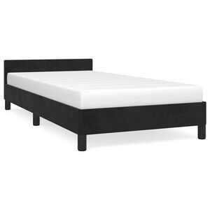 vidaXL S&auml;ngynrunko ilman patjaa musta 90x190 cm Single sametti