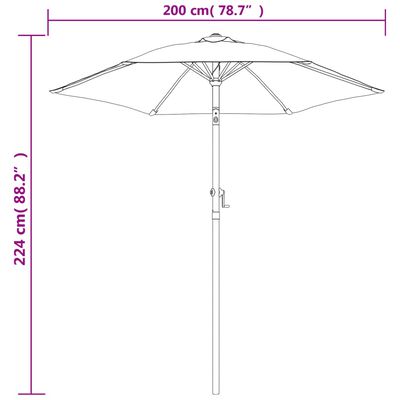 vidaXL Aurinkovarjo hiekanvalkoinen 200x224 cm alumiini