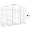 vidaXL Kaarevat kivikorit 20 kpl 200x50x140/160 cm galvanoitu rauta