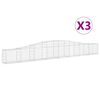 vidaXL Kaarevat kivikorit 3 kpl 400x30x40/60 cm galvanoitu rauta