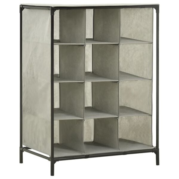 vidaXL Kenk&auml;teline 55x36x76 cm kuitukangas ja ter&auml;s harmaa