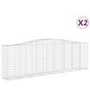 vidaXL Kaarevat kivikorit 2 kpl 400x50x120/140 cm galvanoitu rauta