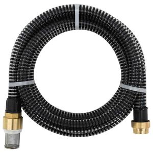 vidaXL Imuletku messinkiliittimill&auml; musta 1,1" 3 m PVC