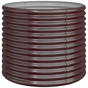 vidaXL Puutarhakukkalaatikko galvanoitu teräs 80x80x68 cm ruskea