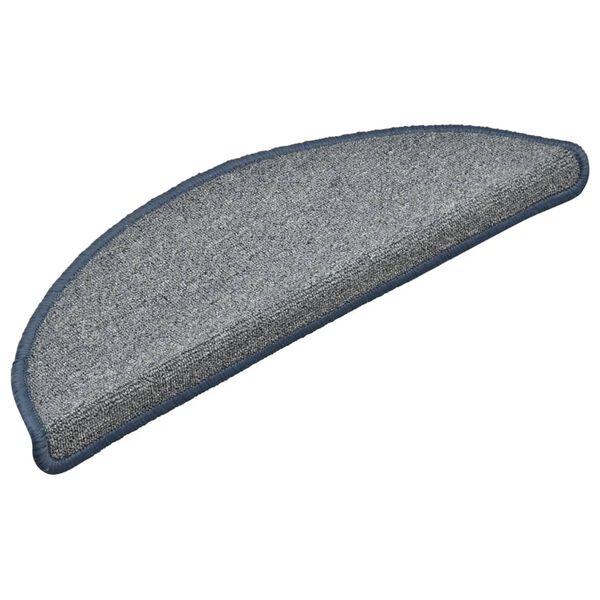 vidaXL Porrasmatot 15 kpl 56x17x3 cm vaaleanharmaa ja sininen puolipy&ouml;re&auml;