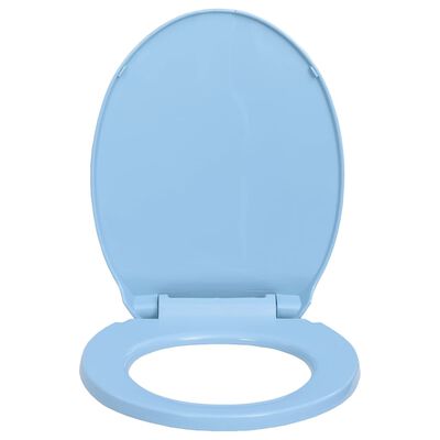 vidaXL WC-istuin pehmeästi sulkeutuva sininen soikea