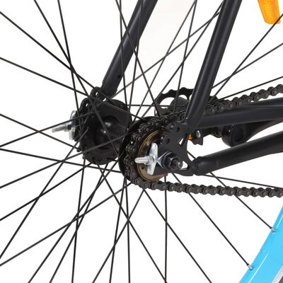 vidaXL Polkupyörä vaihteeton musta ja sininen 700c 55 cm