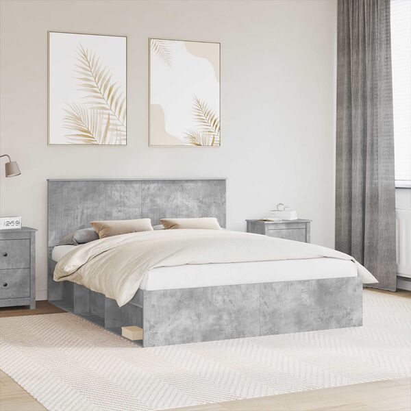 vidaXL S&auml;ngyn runko p&auml;&auml;tyll&auml; Betoni 160 x 200 cm Massiivinen m&auml;nty