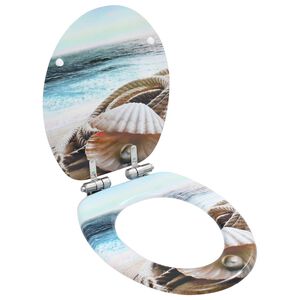 vidaXL WC-istuin soft close kannella MDF simpukkakuosi