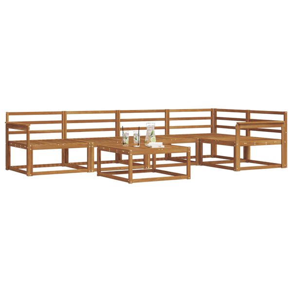 vidaXL Ulkosohvakokoelma 6 pcs Luonnollinen Tihe&auml; akasiapuu