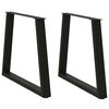vidaXL Ruokap&ouml;yd&auml;n jalat V-muotoiset 2 kpl musta 70x(72-73,3) cm ter&auml;s