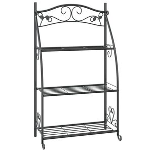 vidaXL Kukkateline musta 56x30x96 cm ter&auml;s