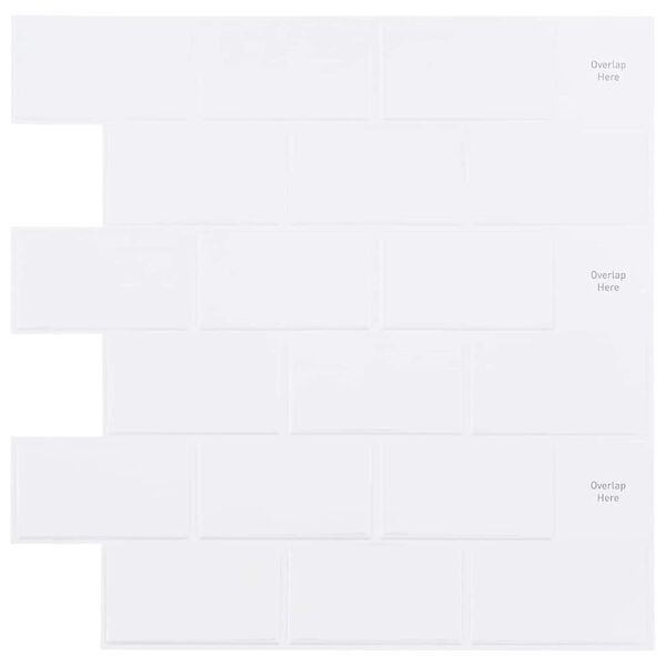 vidaXL Metrolaatta 10 pcs Valkoinen 30,5 x 30,5 cm Polyuretaani ja PET