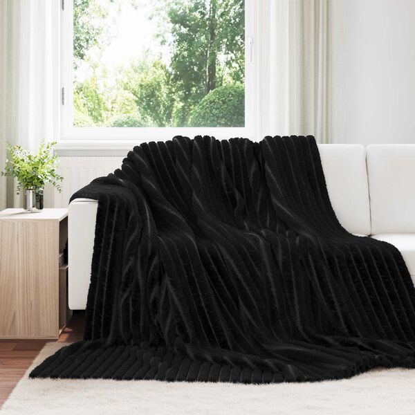 vidaXL Heittop&auml;&auml;llys 6 pcs Musta 270 x 240 cm Fleese
