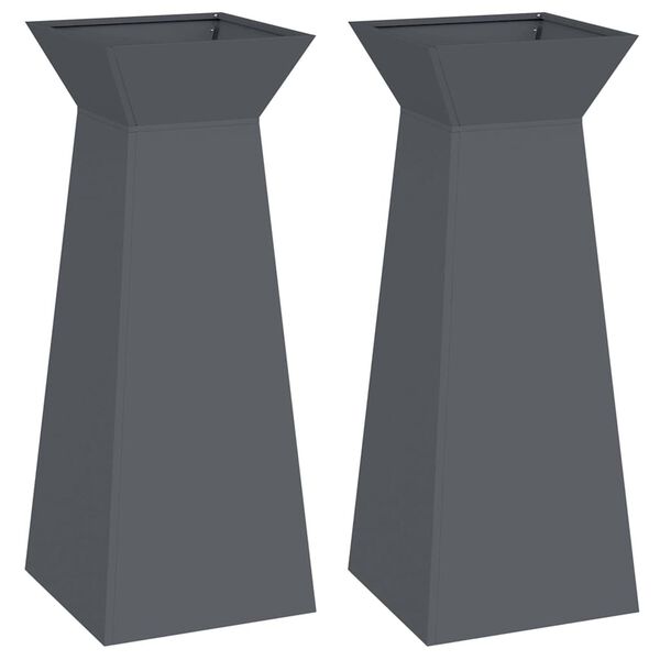 vidaXL Sarakkeellinen ruukku 2 pcs Antrasiitti 40 x 40 x 100 cm