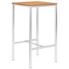 vidaXL Baarip&ouml;yt&auml; 60x60x105 cm t&auml;ysi tiikki ja ruostumaton ter&auml;s