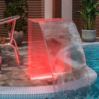 vidaXL Uima-altaan suihkulähde RGB LED-valot, liitinsarja akryyli 51cm