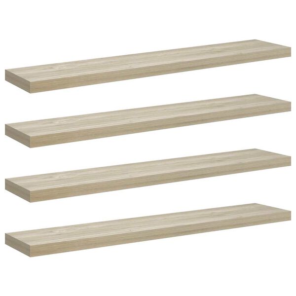 vidaXL Kelluvat sein&auml;hyllyt 4 kpl tammi 120x23,5x3,8 cm MDF