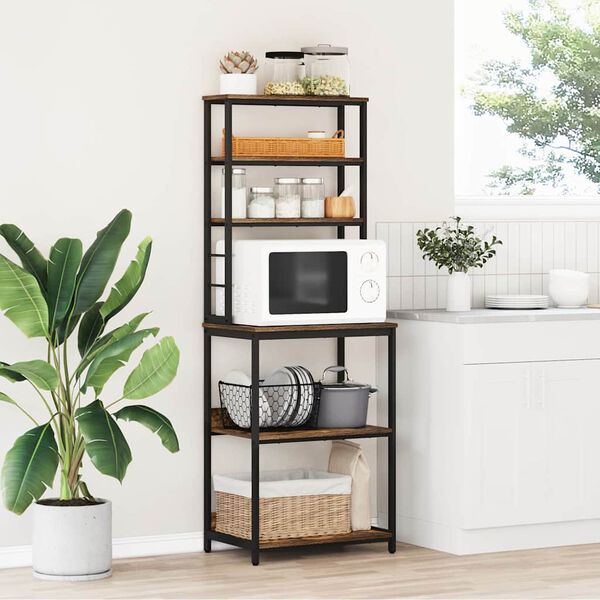 vidaXL Keitti&ouml;hylly Savup&auml;hkin&auml; 60 x 40 x 168 cm Tekninen puu