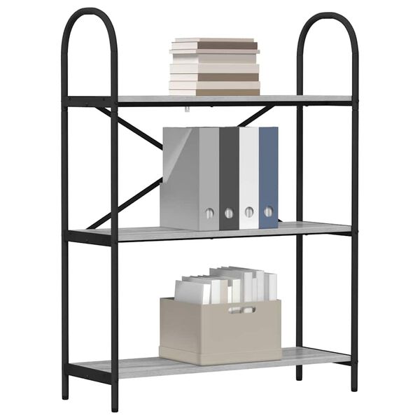 vidaXL Kirjahylly Harmaa Sonoma 80 x 30 x 109 cm Tekninen puu