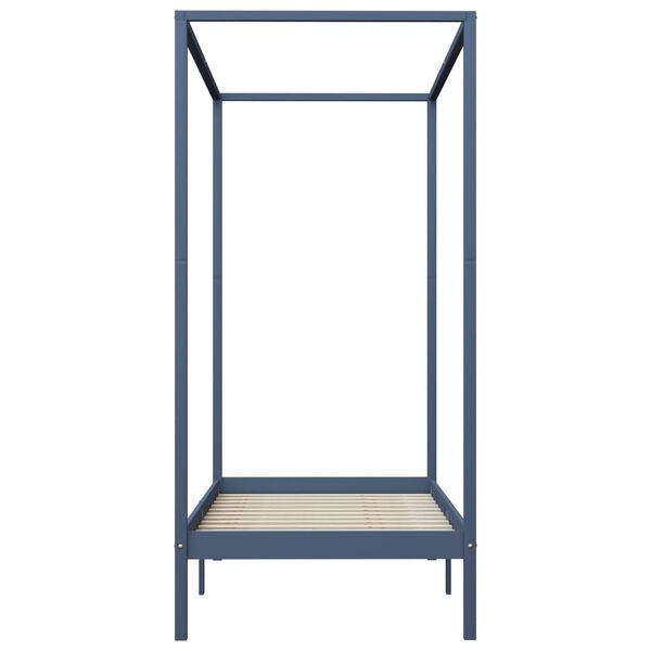 vidaXL Pylvässänky harmaa täysi mänty 90x200 cm