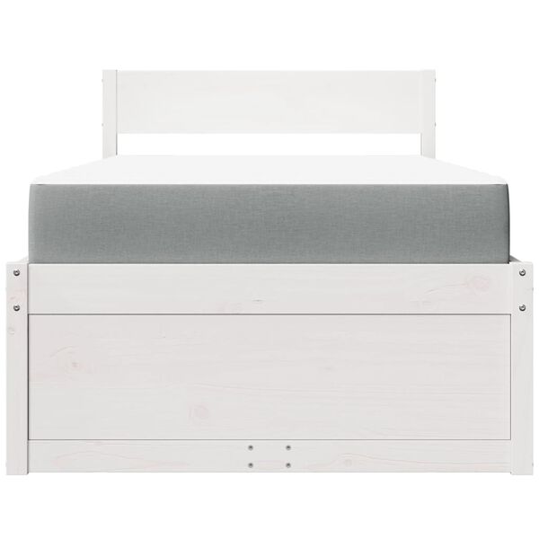 vidaXL S&auml;nky laatikoilla ja patjalla valkoinen 90x200 cm t&auml;ysi m&auml;nty