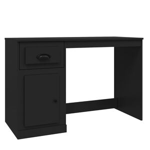vidaXL Ty&ouml;p&ouml;yt&auml; laatikoilla musta 115x50x75 cm tekninen puu