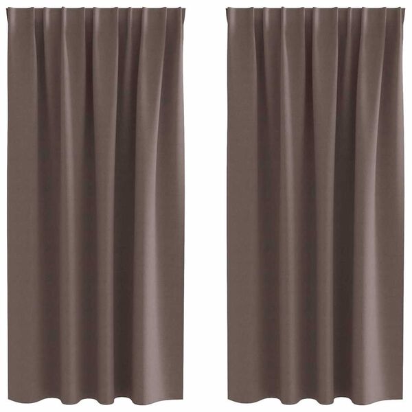 vidaXL Piment&auml;v&auml; verho renkailla 2 pcs Tumma ruskea 175 x 140 cm