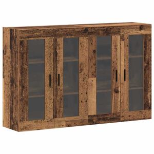 vidaXL sein&auml;lle asennettavat kaapit 2 pcs Vanha puu 69,5 x 34 x 90 cm