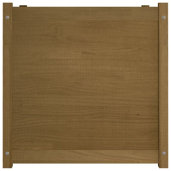 vidaXL Puutarhan kukkalaatikko hunajanruskea 70x70x70 cm täysi mänty