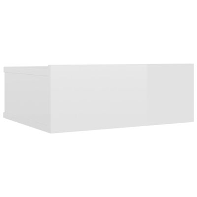 vidaXL Kelluva yöpöytä korkeakiilto valkoinen 40x30x15 cm lastulevy