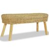 vidaXL Eteisen penkki 110x35x45 cm Luonnollinen rottinki