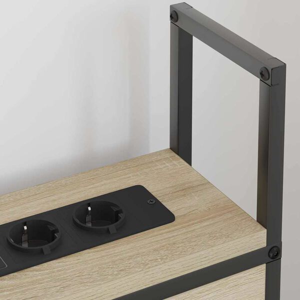 vidaXL S&auml;ilytyss&auml;nky latausasemalla Sonoma tammi 78 x 15 x 98 cm