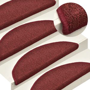 vidaXL Porrasmatot 15 kpl 56x17x3 cm viininpunainen puolipy&ouml;re&auml;