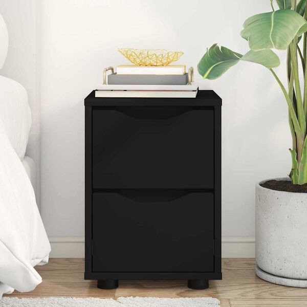 vidaXL Y&ouml;p&ouml;yt&auml; laatikon kanssa Musta 30,5 x 30 x 43 cm Tekninen puu