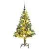 vidaXL Tekojoulukuusi 150 LED-valoa joulupallot ja lumihuurre 150 cm