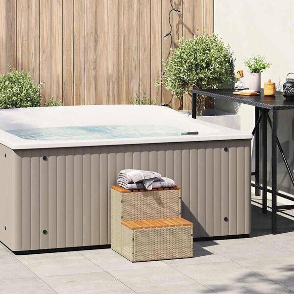 vidaXL Hot Tub Step Beige 50x50x50,5 cm polyrottinki
