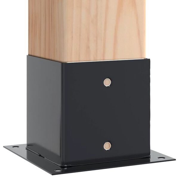 vidaXL Pylv&auml;iden pohjat neli&ouml; 12 kpl 141x141 mm jauhemaalattu ter&auml;s