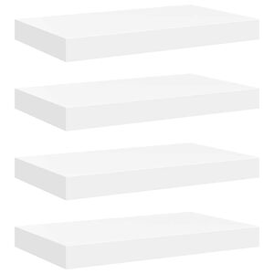 vidaXL Kelluvat sein&auml;hyllyt 4 kpl valkoinen 40x23x3,8 cm MDF