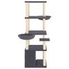 vidaXL Kissan kiipeilypuu sisal- raapimispylväillä tummanharmaa 147 cm