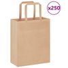 vidaXL Paperikassit 250 kpl kahvoilla ruskea 18x8x22 cm