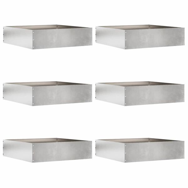 vidaXL Nurmireunus 6 pcs Hopea 50 x 50 x 13 cm Ruostumaton ter&auml;s
