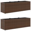 vidaXL Ulkokukkalaatikot 3 ruukkua 2kpl rusk. 105x30x32 cm PE-rottinki