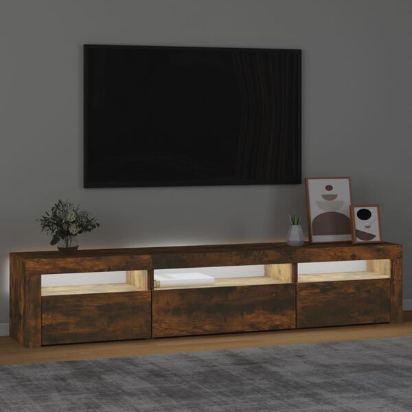 vidaXL TV-taso LED-valoilla savutammi 195x35x40 cm