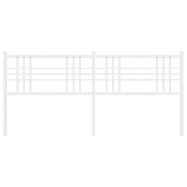vidaXL Metallinen sängynpääty valkoinen 180 cm