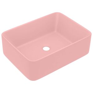 vidaXL Ylellinen pesuallas matta pinkki 41x30x12 cm keraami